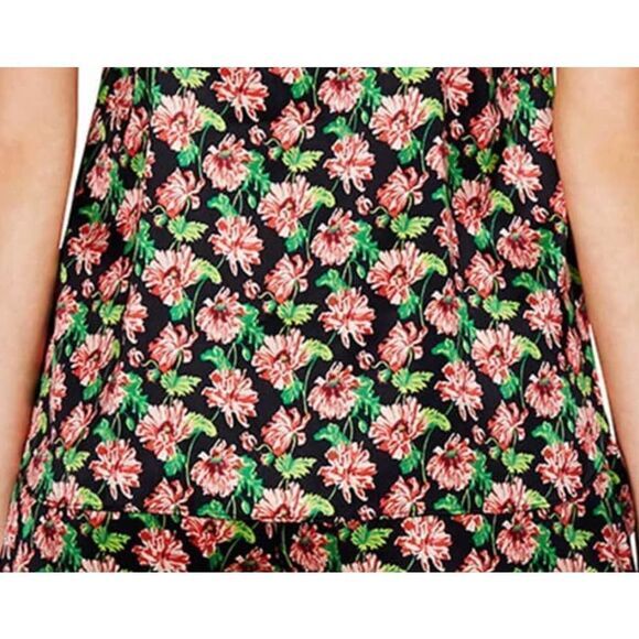 NEW Stella McCartney Ellie Leaping Silk Floral Tank Top, Black, Medium - Picture 6 of 12